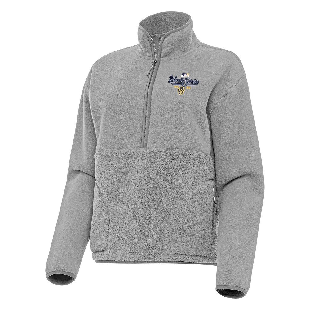 Women's Antigua Milwaukee Brewers World Series Participant 2026 Gray ...