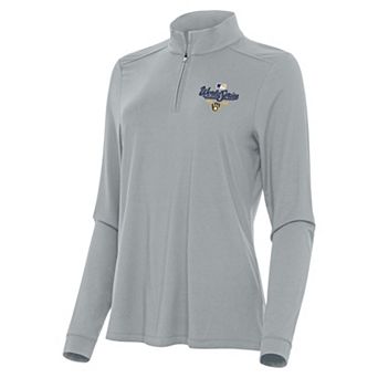 Women's Antigua Milwaukee Brewers World Series Participant 2026 Gray Intent 1/4 Zip Pullover