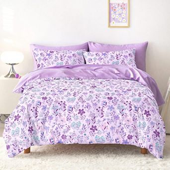 Soft Lightweight Botanical Flower 5 pc Bed Comforter Sheet Set All Season Comfort