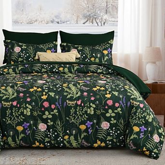 5 pc Farmhouse Floral Bed In A Bag Bedding Set All Season Soft Comfort