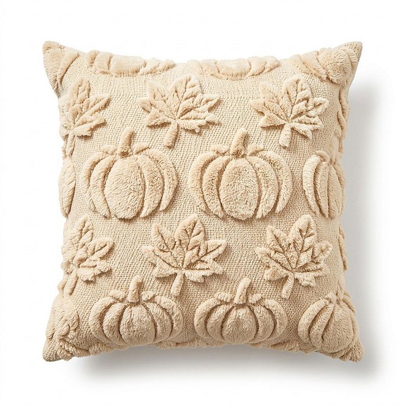 Tufted Pumpkin Decorative Throw Pillow Cover for Fall Home Decor