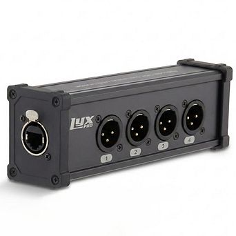 LyxPro 4‑Channel XLR to RJ45 Ethercon Male Breakout - Audio Interface Cable Snake