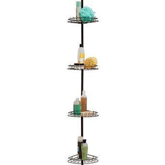 BrylaneHome 4 tier Corner Shower Shelf