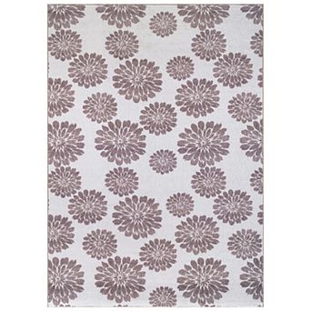 WRG Home Floral Burst Machine Washable Non-Slip Indoor Area Rug
