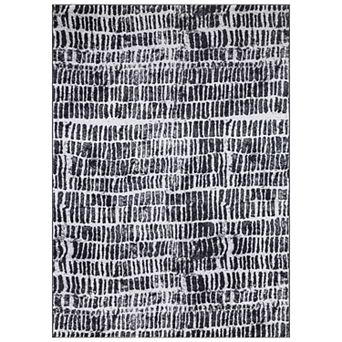 WRG Home Brushstroke Stripe Machine Washable Non-Slip Indoor Area Rug