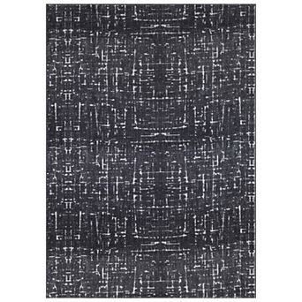 WRG Home Abstract Etching Machine Washable Non-Slip Indoor Area Rug