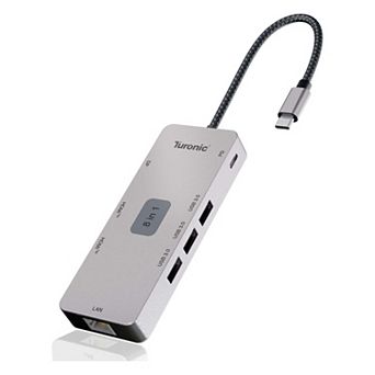 Turonic BYL-2401 Universal Docking Station 8-in-1 USB-C Hub with Dual HDMI 4K@60Hz, DP 1.2, 100W PD
