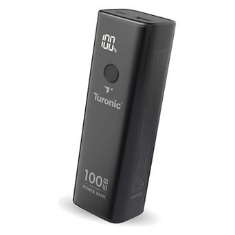 Turonic T22B Power Bank, 20,000 mAh, 100W USB-C Laptop Charging with Built-in Cable