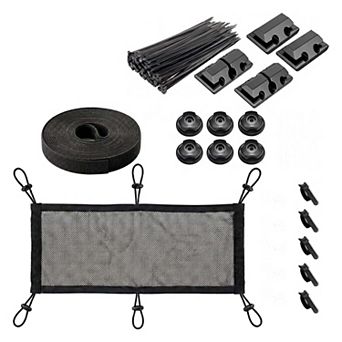 Turonic DM2 Under Desk Cable Management Net, Mesh Cord Organizer with 6-Point Mount