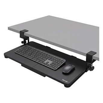 Turonic KT1 Clamp-On Under Desk Keyboard Tray, Slide-Out, No Drilling
