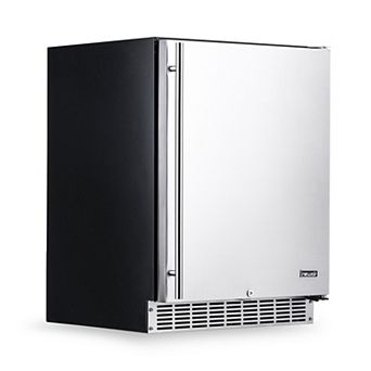 Newair 24" Outdoor Beverage Fridge, 160-Can Capacity, Stainless Steel, Built-In Cooler