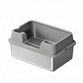 Stainless Steel Cat Litter Box with High Sides, Non-Stick, Leak-Proof, Easy Clean