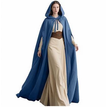 Unisex Medieval Hooded Cloak Renaissance Cape With Arm Holes Cosplay Costume