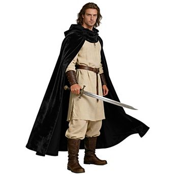 Medieval Renaissance Hooded Velvet Cape Cosplay Costume