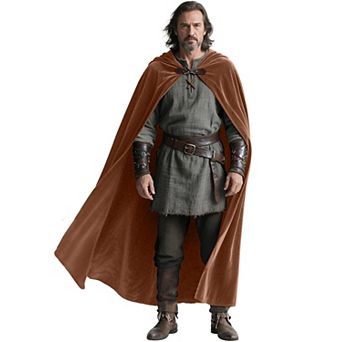 Velvet Medieval Hooded Cloak Renaissance Cape Cosplay Costume