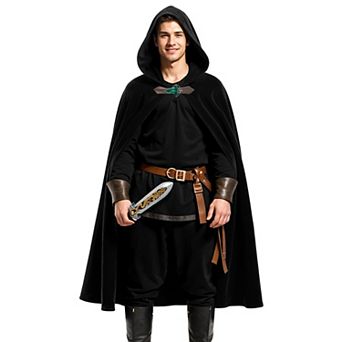 Unisex Renaissance Hooded Cape Medieval Halloween Cosplay Cloak