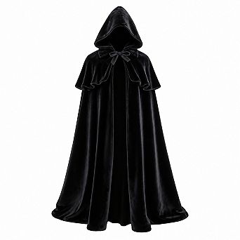 Women 2 pc Medieval Renaissance Hooded Cape Velvet Cosplay Costume