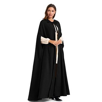 Unisex Renaissance Medieval Hooded Cape With Arm Holes Cosplay Costume