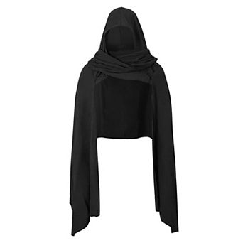 Medieval Hooded Shawl Multifunctional Cotton Scarf Costume Accessory
