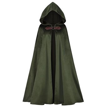 Medieval Renaissance Hooded Velvet Cape Cosplay Costume Cloak