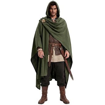 Medieval Hooded Cloak Adjustable Brooch Renaissance Costume Cape Ren Faire Cosplay