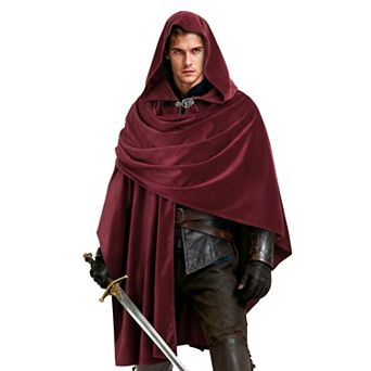 Unisex Medieval Hooded Cape Renaissance Costume For Cosplay Party Events