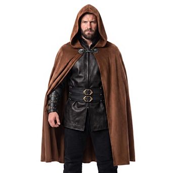 Unisex Medieval Hooded Cloak Ren Faire Cosplay Costume Cape