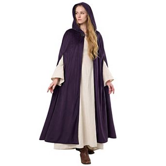 Medieval Hooded Cloak Renaissance Witch Costume Ren Faire LARP Wear