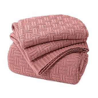 Knitted Throw Blanket Soft Cozy Warm For Couch Sofa Bed