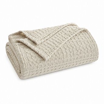 Lightweight Waffle Weave Blanket Soft Breathable Summer Home Decor Pet Friendly