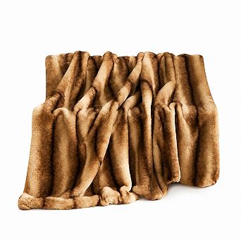 Ultra Soft Faux Fur Fuzzy Blanket Flannel Reversible Cozy Throw