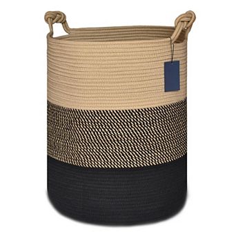 Cotton rope blanket basket high woven storage basket large laundry storage box