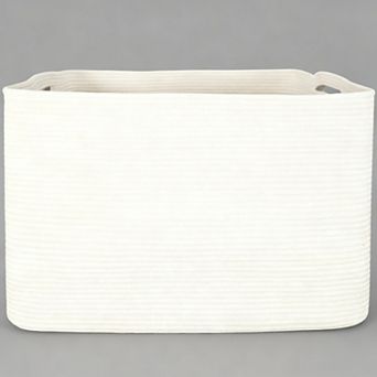 Extra large cotton rope storage basket blanket rack organizer box with handle