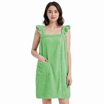 Ruffled Strap Quick Dry Absorbent Women's Towel Wrap For Spa Shower