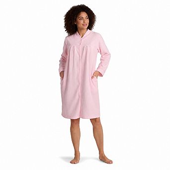 Women's Brushed Terry Short Robe Snap Front Sleepwear Loungewear Pockets