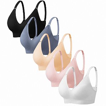 5-Pack Womens Wireless No Underwire Cami Tank Top Sports Bras