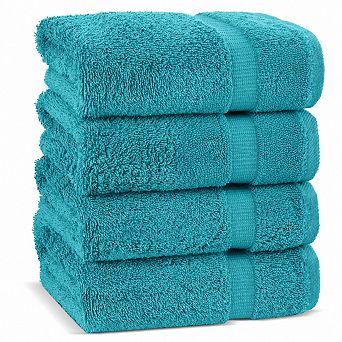 Set of 4 Cotton Bath Towels Soft Plush Fast Drying Hotel Spa Quality