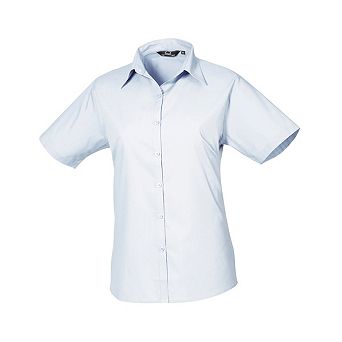Premier Womens/Ladies Poplin Short-Sleeved Blouse