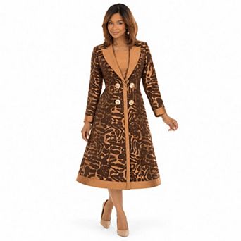 Donna Vinci Women's 2 pc Patterned Jacket and Dress Set