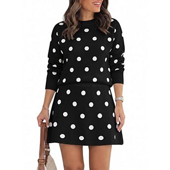Womens 2 pc Knit Pleated Skirt Sets Pullover Fall Winter Trendy