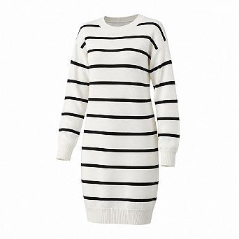 Womens Cable Knit Crew Neck Bodycon Sweater Dress Fall Winter