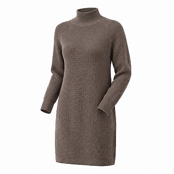Women's Wool Blend Oversized Mock Neck Sweater Dress Work Casual Wear
