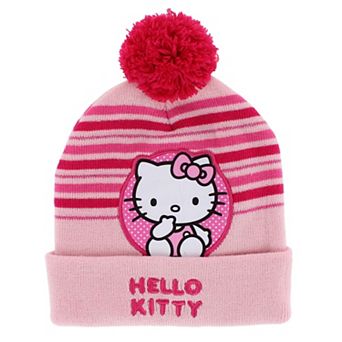 Textiel Trade Girl's Sanrio Hello Kitty Striped Winter Beanie Hat