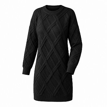 Womens Cable Knit Fitted A Line Mini Sweater Dress Fall Warm Cozy