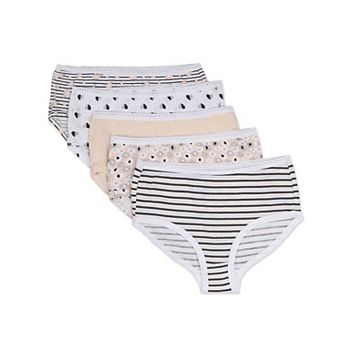 Little Kid 5 Pair Girls "Blooming Flowers" 100% Cotton Brief Panties