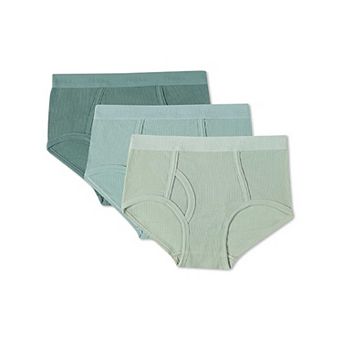 3 Pair Boys Ribbed Modal Blend Tag-Free Briefs, Solid Colors