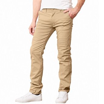 Men's Heavyweight Fleece-Lined Stretch Chino Uniform Work Pants 31-Inch Inseam