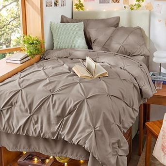 5 pc Pintuck Bed In A Bag Bedding Set All Season Microfiber Comforter Set