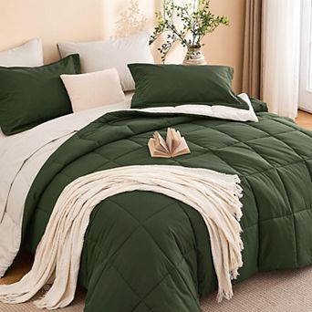7 pc Reversible Bed In A Bag Set With Sheets Cloud Comfort Wrinkle Resistant