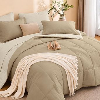 7 pc Reversible Bed In A Bag Set With Sheets Cloud Comfort Wrinkle Resistant